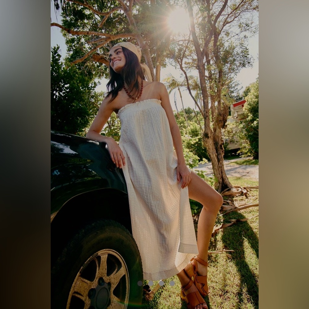 Penelope Pucker Check Midi Dress✨SOLD✨